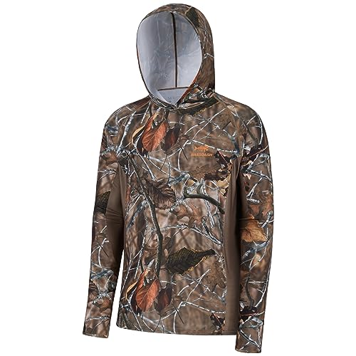 BASSDASH Men's UPF 50+ Lightweight Hunting Camo Hoodie Quick Dry Performance Long Sleeve Fishing Shirt with Hood FS30M