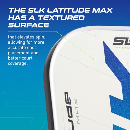 2025 SLK Latitude Max Pickleball Paddle | Graphi-Flex Graphite Face with SpinFlex+ Surface | Rev-Core+ Technology for Power and Control | Max Shape for Maximum Sweet Spot | Oasis