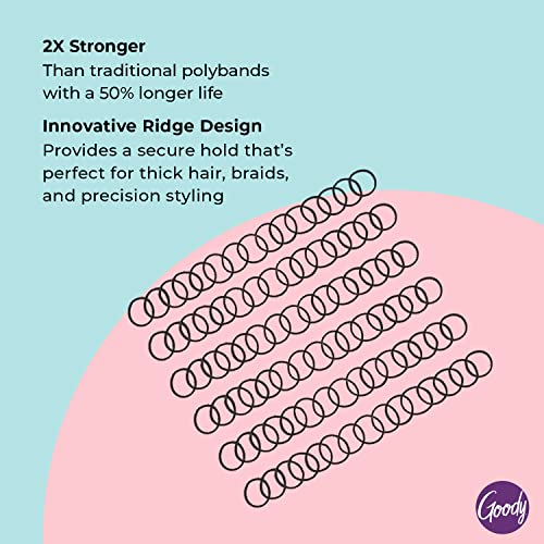 Goody Ouchless Womens Polyband Elastic Hair Tie - 150 Count, Black - Fine Hair - Hair Accessories to Style With Ease and Keep Your Hair Secured - Perfect for Fun and Unique Hairstyles - Pain-Free