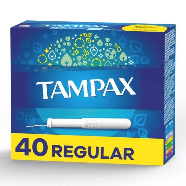 Tampax Tampons with Cardboard Applicator, Regular 40 ea (Pack of 4)