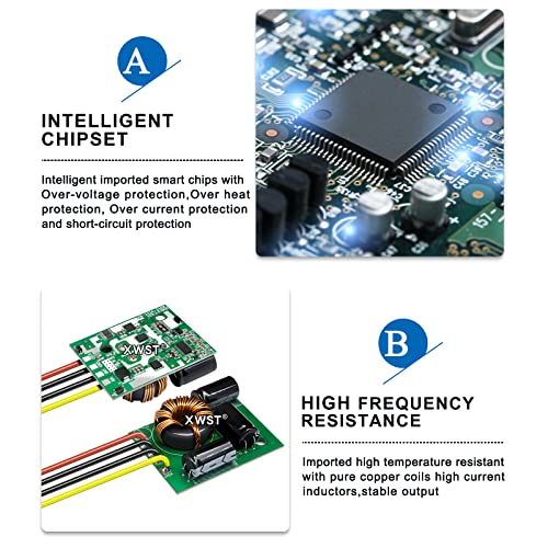 XWST DC DC Converter Reducer 30-90v 24v 48v 60v 72v to 24v DC Converter Step Down Buck 15A 360W dc Voltage Regulator for Golf Cart Car Device