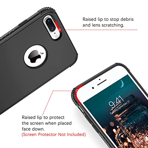 BENTOBEN Compatible with iPhone 8 Plus Case, iPhone 7 Plus Case, 2 in 1 Slim Hybrid Shockproof Hard PC Bumper Rugged Drop Protective Phone Case Cover for iPhone 8 Plus / 7 Plus 5.5 inch, Pink/Mint