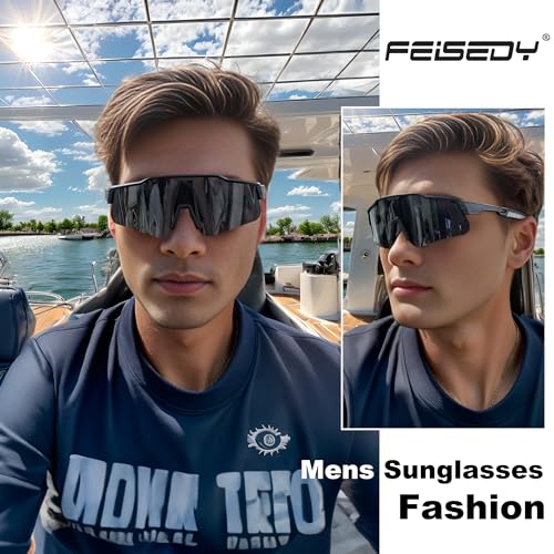 FEISEDY Polarized Youth Sports Sunglasses Teens Cycling Sunglasses TR90 Frame Kids Sport Baseball Glasses for Boys Girls Age8-16 B0032