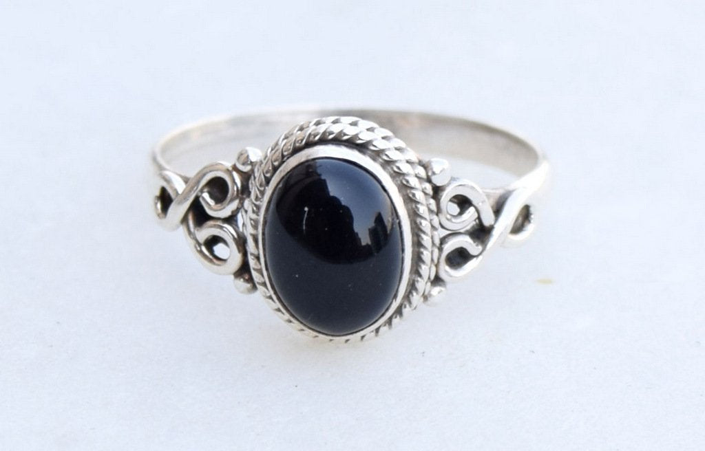 Black Onyx Stone Ring 925 Sterling Silver Statement Ring For Women Handmade Rings Gemstone Christmas Promise Ring Size US 8 Gift For Her