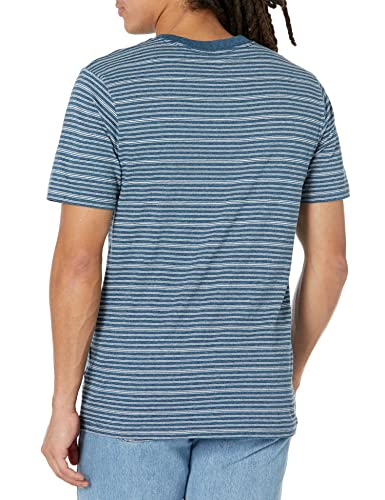 Volcom Men's Regular Static Stripe Crew Shirt, Aged Indigo, X-Small