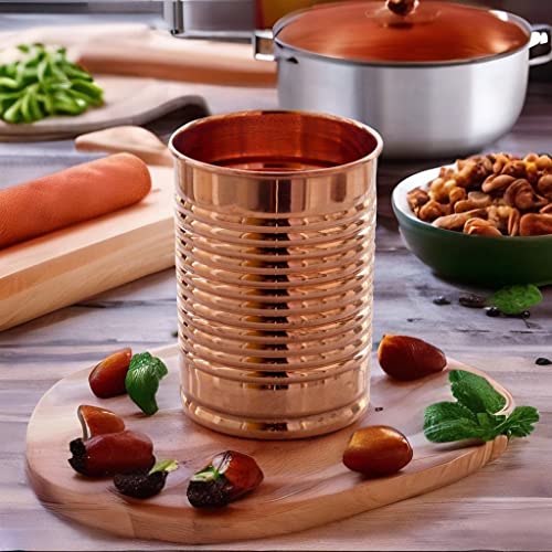 2 Activelife Bean Tin Plan Design Pure Copper Tumbler Set of 2 | Drinking Water with Copper Cups | Premium Quality Copper Tumblers for Home, Office, Hotel, Travel, and Gifting - Set of 2 12oz