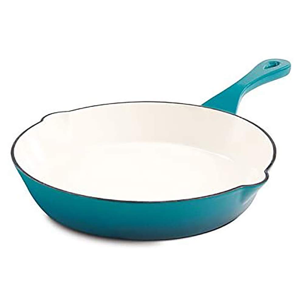 Crock Pot Artisan 10 Inch Enameled Cast Iron Round Skillet, Teal Ombre