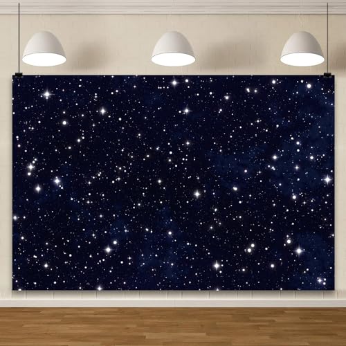 YongFoto Night Sky Stars Backdrop 12x10ft Universe Space Starry Galaxy Stars Photography Background Birthday Wedding Baby Shower Party Banner Decorations Photo Studio Booth Props Portrait Photoshoot