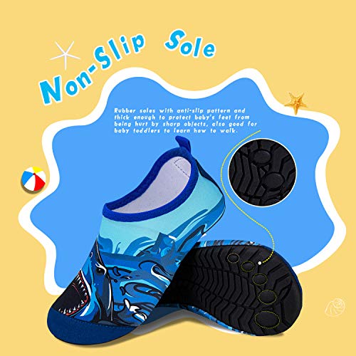 WateLves Kids Water Shoes Girls Boys Toddler Indoor House Slippers Barefoot Non-Slip First Walking Home Socks Shoes (Woven/Black, 34/35)