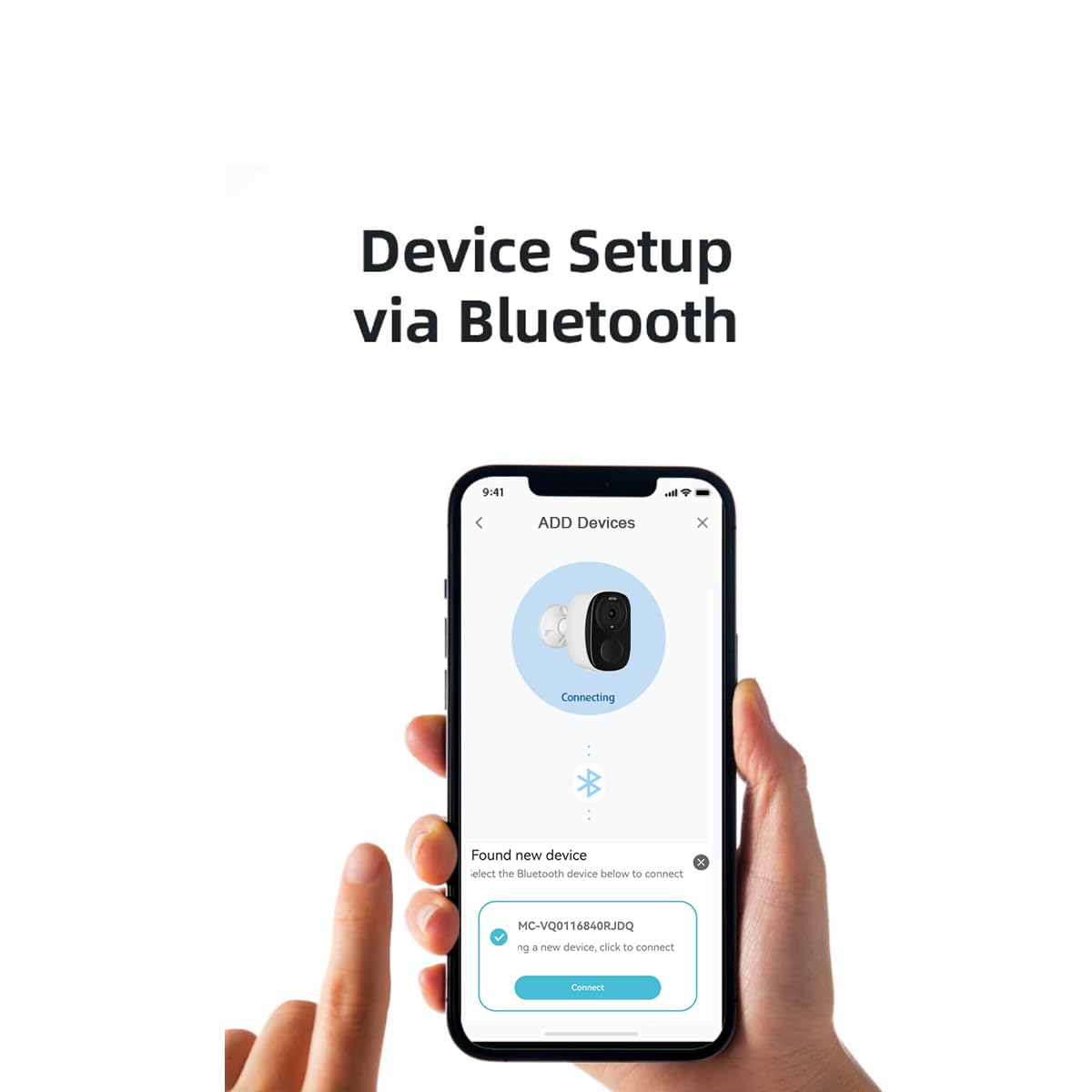 EVERSECU 2K 3MP Outdoor Wireless Security Camera Support Pairing Via Bluetooth, Rechargeable Battery-Powered WiFi Home CCTV Bullet Camera, Spotlight, PIR Motion Detection, 2-Way Audio, Night Vision