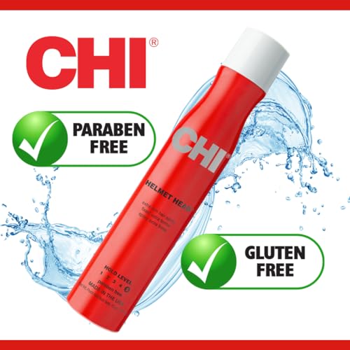 CHI Helmet Head Extra Firm Hairspray, Protects Against Humidity & Creates Voluminous Hairstyles, Sulfate & Paraben-Free, 10 Oz