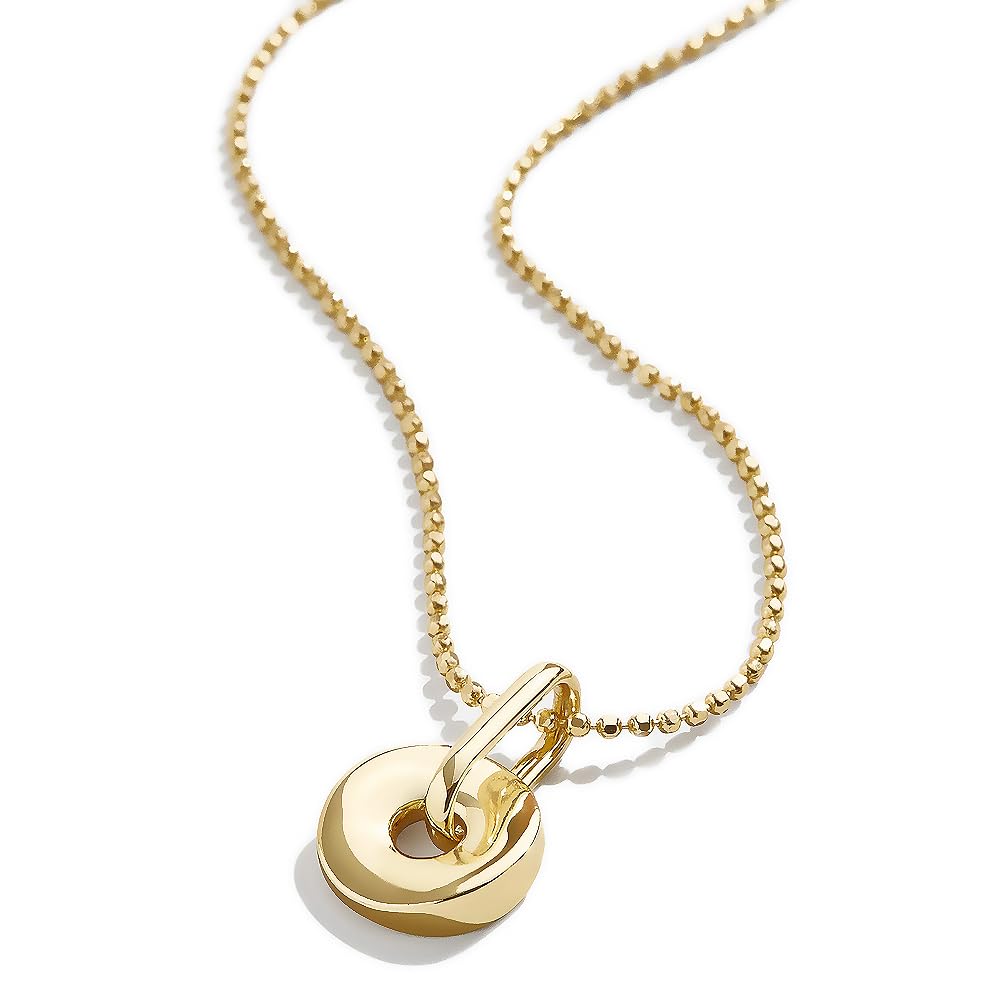 Obidos 14K Gold Plated Modern Circular Pendant Necklaces