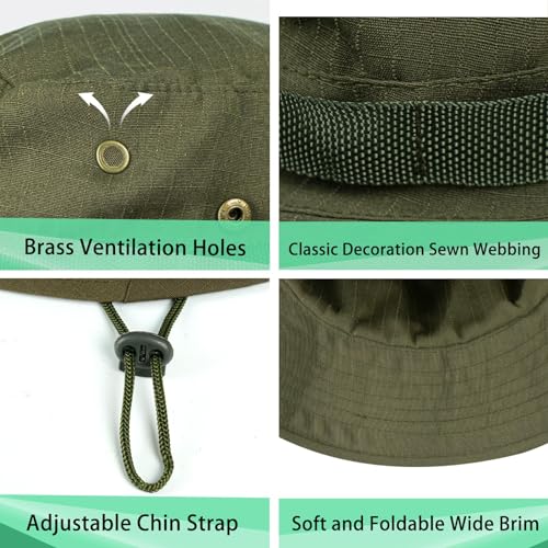 Rosoz Sun Hats for Men Women Boonie Hat UPF 50+ Bucket Hat Wide Brim UV Protection Fishing Hiking Safari Outdoor Hats