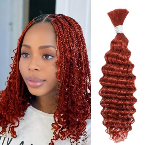 YNSNR Water Wave Bulk Human Braiding Hair for Boho Braids 100% Human Hair Unprocessed Brazilian Curly Human Hair for Human Hair Extensions 1 Braids Per of 1 pack 50g 24 Inch