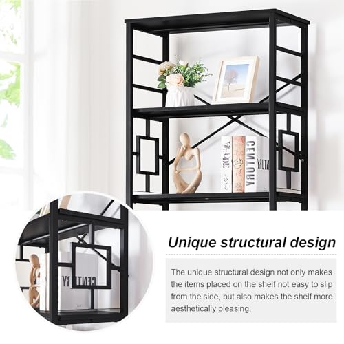 HOMISSUE Tall Bookshelf, Industrial 6-Tier Bookshelf with Unique Design, Open Bookshelves and Bookcases,Black