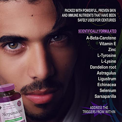 Herpanacine Diamond Natural Skin Care and Immune Support - Vitamins to Help Clear Skin - Complete Skin and Immune System Support from The Inside Out - Made with Natural Ingredients - (200 Count)