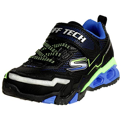 Skechers Boy's Hydro Lights Sneaker, Charcoal/Orange, 3 Little Kid