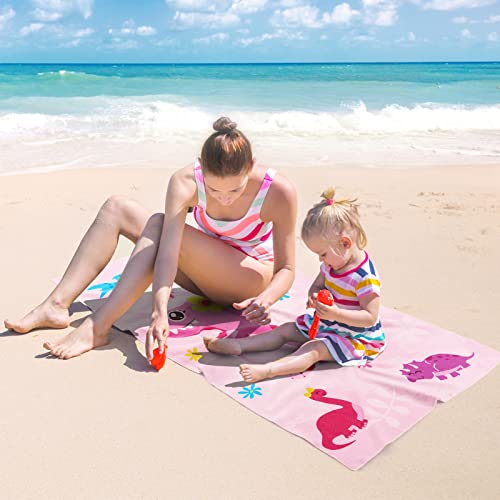 WERNNSAI Unicorn Beach Towel - 30” x 60” Pink Polyester Camping Towels for Girls Kids Quick Dry Ultra Absorbent Super Soft Beach Blanket Pool Travel Swimming Bath Shower Towel