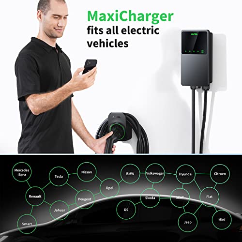 Autel MaxiCharger Home Electric Vehicle (EV) Charger, up to 40 Amp, 240V, Level 2 WiFi and Bluetooth Enabled EVSE, NEMA 6-50 Plug, Indoor/Outdoor, 25-Foot Cable with Separate Holster, Dark Gray