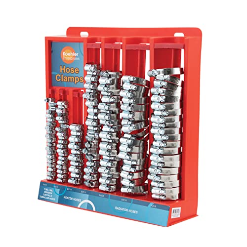 Koehler Enterprises KEDIS220 220 Piece Hose Clamp Set in Mountable Rack , Red
