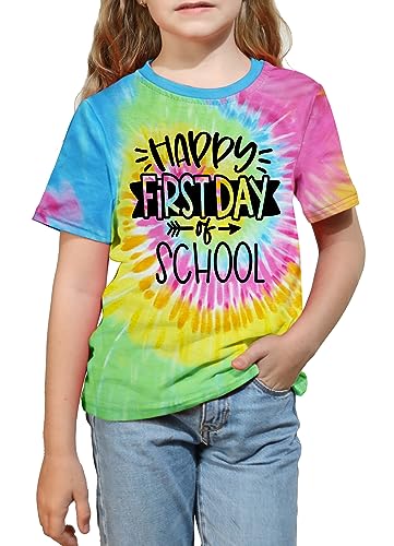 Happy First Day of School Shirt Toddler Boys Girls Back to School Tshirt Kids Letter Printed Tee Tops