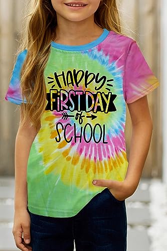 Happy First Day of School Shirt Toddler Boys Girls Back to School Tshirt Kids Letter Printed Tee Tops