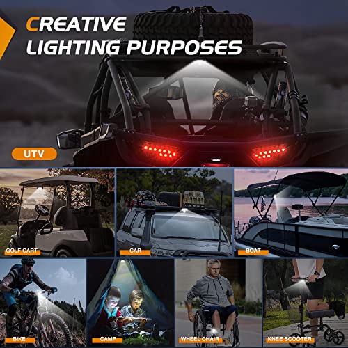 Nilight UTV Dome Light Universal 1.5”-2.0” Roll Bar Mount LED Interior Light Spot Flood Combo Beam LED Light for UTV ATV Can-Am Polaris RZR Dune Buggy Golf Cart Off-Road Vehicle Boat