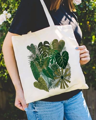 Nioobager Canvas Tote Bag for Women with Inner Pocket, Aesthetic Shoulder Book Bags Gift Totes Shopping Reusable Grocery Bags