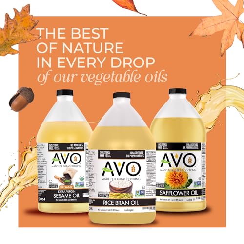 AVO NON GMO 100% Rice Bran Oil, 1 Gallon, No Preservatives Added