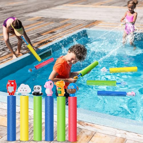 Water Guns, Water Squirter Gun 40 Ft Range Swimming Pool Beach Summer Party Outdoor Water Toys for Kids Age 4-12 Water Blasters for Teens Adults (animal-6pcs)