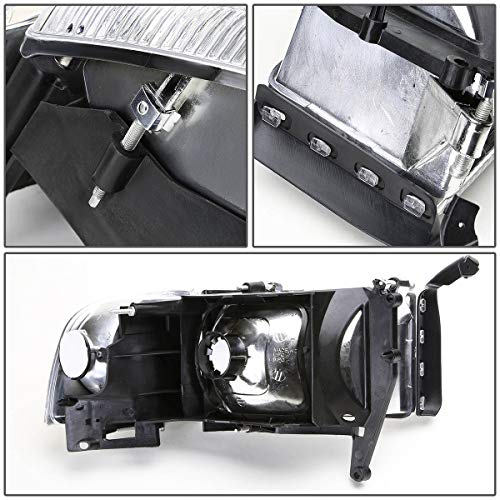 Auto Dynasty Halogen Headlights Assembly with Corner Lamp Compatible with Dodge Ram 1500 2500 3500 (Non-Sport Models) 94-02, Driver Left Side, Chrome Housing