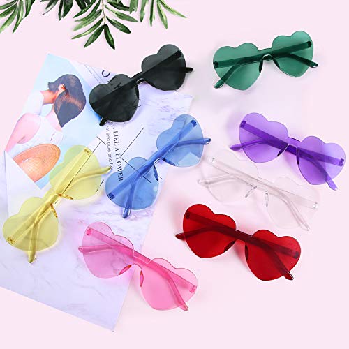 Virtue morals 8 Pair Heart Shaped Sunglasses for Women, Heart Glasses, Heart Sunglasses, Purple