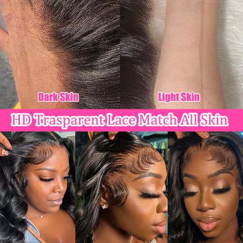 YELHADU Ombre Lace Front Wig Human Hair 1B/30 Highlight HD Frontal Glueless Wigs Human Hair Colored Ombre Brown 180 Density 13x4 Body Wave Lace Front Wigs Human Hair Pre Plucked 22 Inch