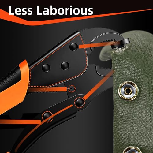 Heavy Duty Snap Fastener Tool Adjustable Vice Grip Snap Setter Tool Includes 40 Sets 15mm Snaps for Boat Cover, Replacing Metal Snaps, Repairing Boat Covers, Canvas, Sewing, Tarps