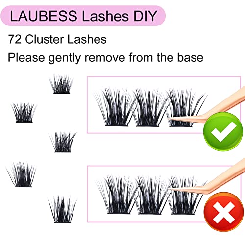Eyelash Extension Kit Lash Clusters Kit Lash Bond and Seal Waterproof Lash Tweezers Individual Lashes Kit DIY Lash Extension Kit Eyelash Glue Remover Brush (Set 30D/40D-0.07C-9-16Mix)