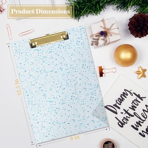 Hongri Plastic Acrylic Glitter Clipboard, 8.5x11" Stardard Letter A4 Size Clipboards for Classroom, Taecher, Women.Cute Confetti Clip Board, Office Supplies, School Supplies.