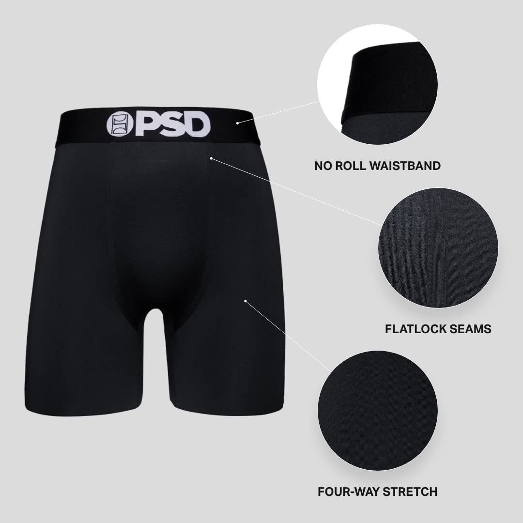 PSD Men's Empire City Boxer Briefs, Black, XL