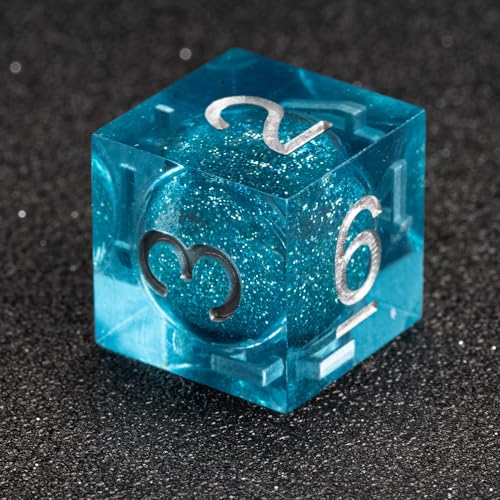 Fugacity DND Dice Set,Handmade Sharp Edge 7 Piece Resin Dice-Dungeons and Dragons Polyhedral Dice Set, D&D Dice Set with Gift Dice Case for RPG MTG Table Games