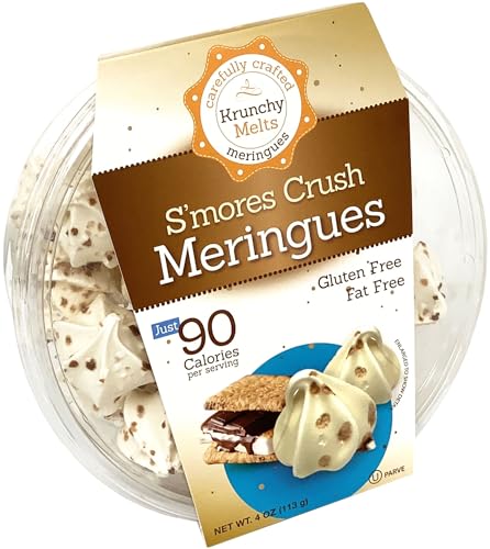 Krunchy Melts Original Meringue Cookies | Salted Caramel Flavor | Only 90 Calories Per Serving | Low Fat, Gluten Free, Dairy Free (4 Oz)