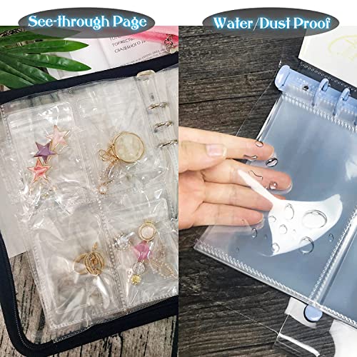 LingLingo Clear Double-Sided Refill Inner Pages for Transparent Jewelry Storage Book 6 Ring Binder, 20 Sheets 160 Pockets