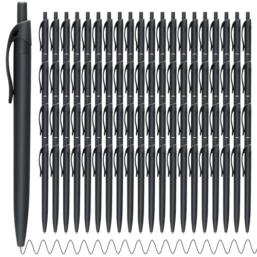 Aozora Pens Bulk,80 Pack Black Click Pens No Bleed,Wholesale Retractable Ballpoint Pens Medium Point,Smooth Ink Pens for Journaling School Office Supplies 1.0MM Black Ink