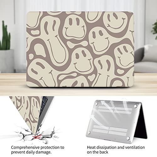 Watbro Compatible MacBook Pro 13 inch Laptop case 2020 2019 2018 Released M1 M2 A2338/A2251/A2289/A2159/A1989/A1706/A1708, Retro 70's Smiley Pattern Case, Suitable for MacBook Pro 2020 with Touch ID