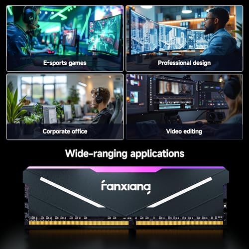 fanxiang RGB DDR4 RAM 32GB (2x16GB) 3200MHz CL16 V1.35, Desktop Gaming Machine Overclocking Memory, Intel XMP 2.0 & AMD Compatible - Black