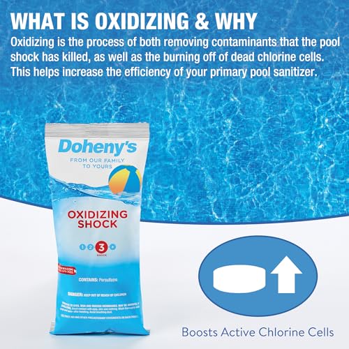 Doheny's Chlorine-Free Oxidizing Shock | Fast-Dissolving, Non-Chlorine Pool Shock | Removes Chloramines & Boosts Free Chlorine | Safe to Swim 15 Minutes After Application | 6 x 1lb Bags (6lb Total)