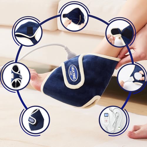 CAMECO Electric Heating Pad for Achilles Tendinitis, Plantar Fasciitis - Auto Shut Off, Adjustable 86°F-158°F for Pain Relief