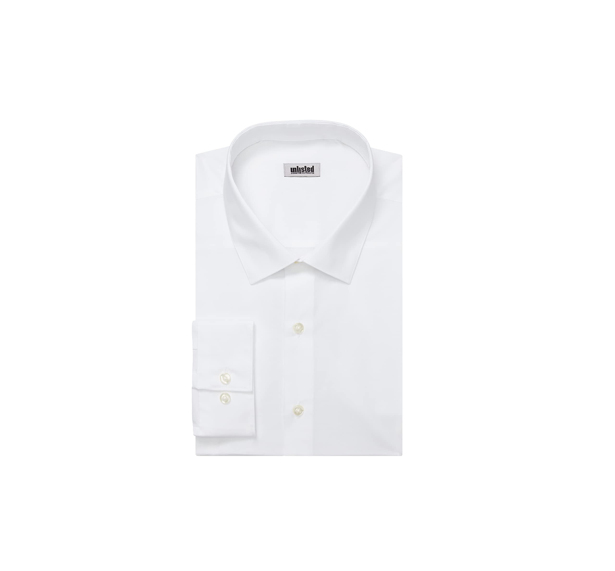 Kenneth Cole Unlisted Men's Dress Shirt Big and Tall Solid , White, 20" Neck 34"-35" Sleeve