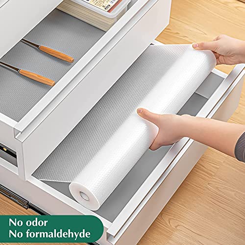 11.8 Inch x 19.6 Feet Shelf Liner Drawer Liner Cabinet Liner: Clear Non-Adhesive Refrigerator Liners for Kitchen Reusable Easy to Clean (11.8 Inch x 19.6 Feet, Clear)