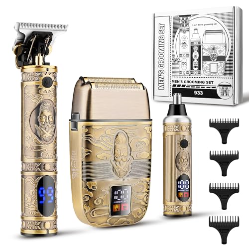 Karrte Professional Hair Trimmer/Beard Face Shaver/Nose Trimmer Kit for Men,Hair Clipper,Electric Razor/Beard Trimmer with 2 Foil Head,Men’s Grooming Set,Barber Supplies Gifts for Men
