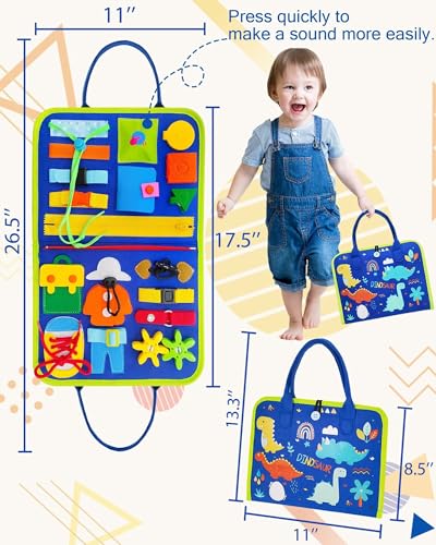 Exorany Busy Board Montessori Toys for 1 2 3 4 Year Old Boys & Girls Birthday Gifts, Sensory Toys for Toddlers 1-3, Educational Travel Toys, Preschool Activities for Learning Fine Motor Skills