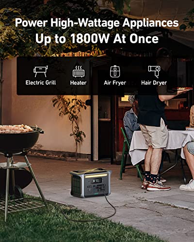 Anker SOLIX F1200 Portable Power Station, PowerHouse 757, 1800W Solar Generator, 1229Wh Battery Generators for Home Use, LiFePO4 Power Station for Outdoor Camping, and RVs (Solar Panel Optional)